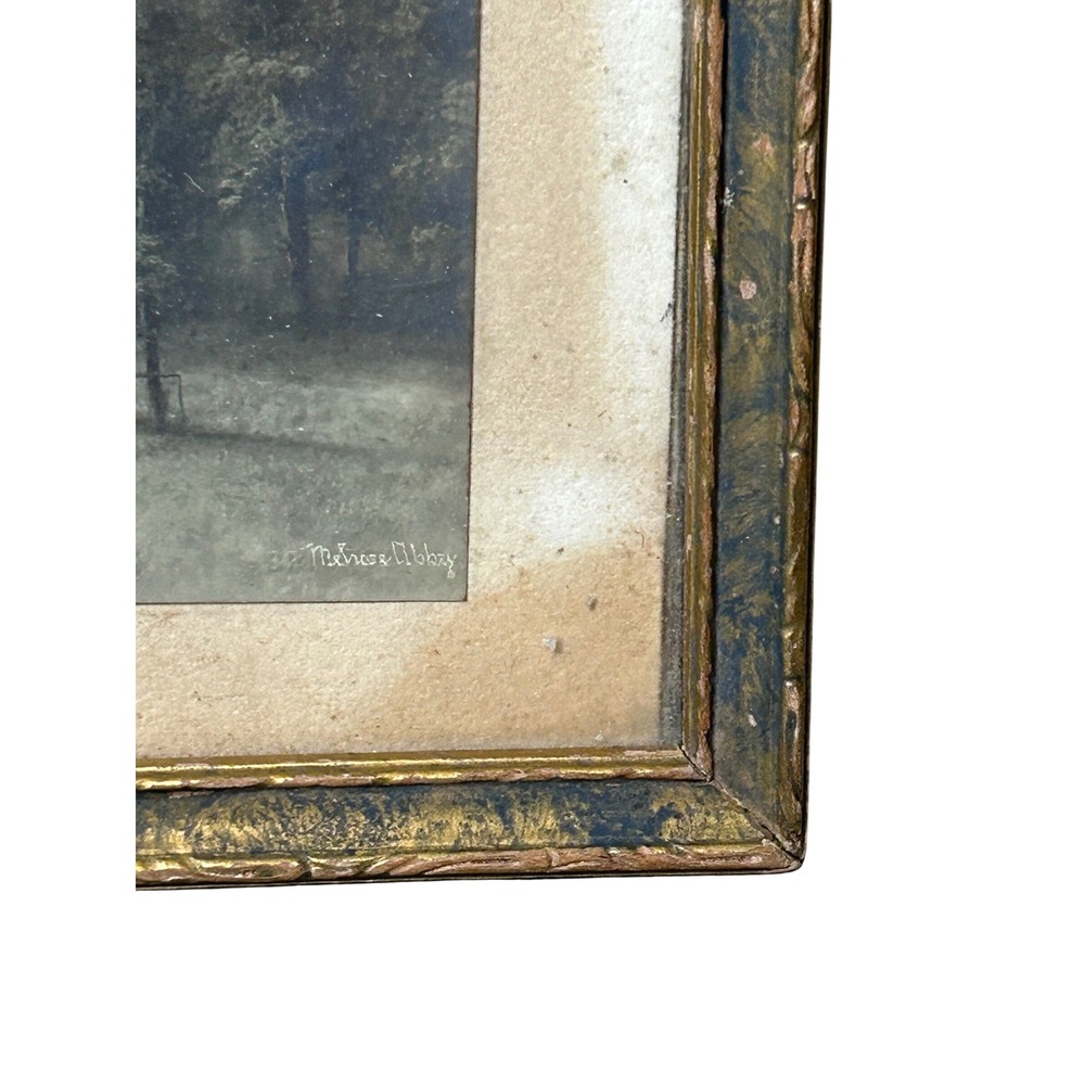 Vintage Framed Triptych‎ Prints Pastoral Scenes Signed Antique Gold Frame - Picture 9 of 13